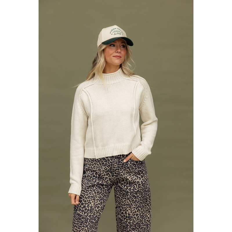 Keeley Mock Neck Sweater|Ivory|S|M|L