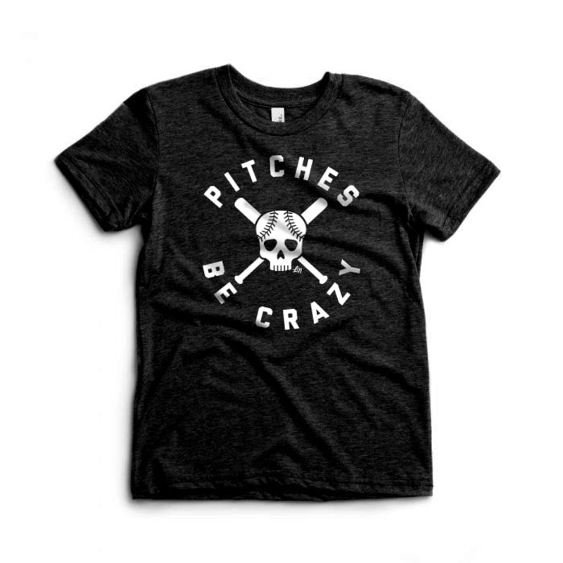 Pitches Be Crazy Tee|3-6 Months|6-12 Months|12-18 Months|18-24 Months|2T|3T|4T|5T|Youth Small|Youth Medium|Youth Large|Charcoal Black Triblend