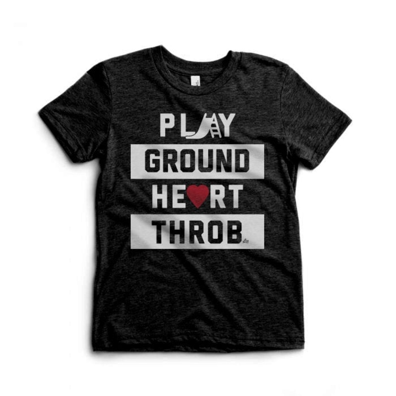 Playground Heartthrob Tee|3-6 months|6-12 months|12-18 months|18-24 months|2T|3T|4T|5T|Youth Small|Charcoal Black Triblend