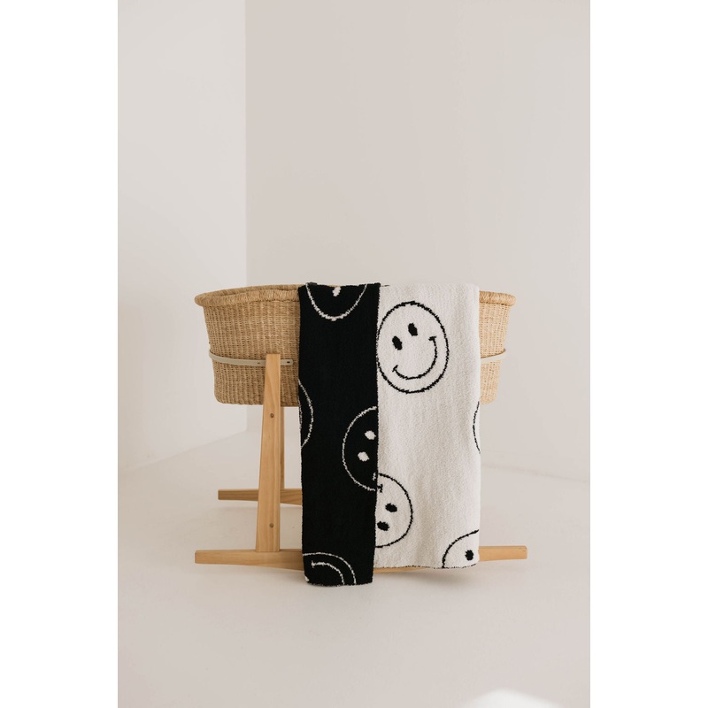 Plush Blanket  | Just Smile Black & White