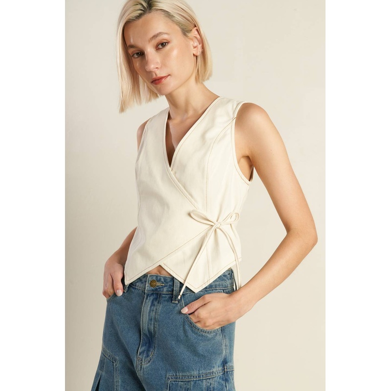 WATCHING THE WIND WOVEN VEST|ECRU|S|M|L