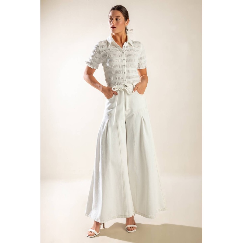 EVERY SUNDAY WHITE WOVEN PANTS