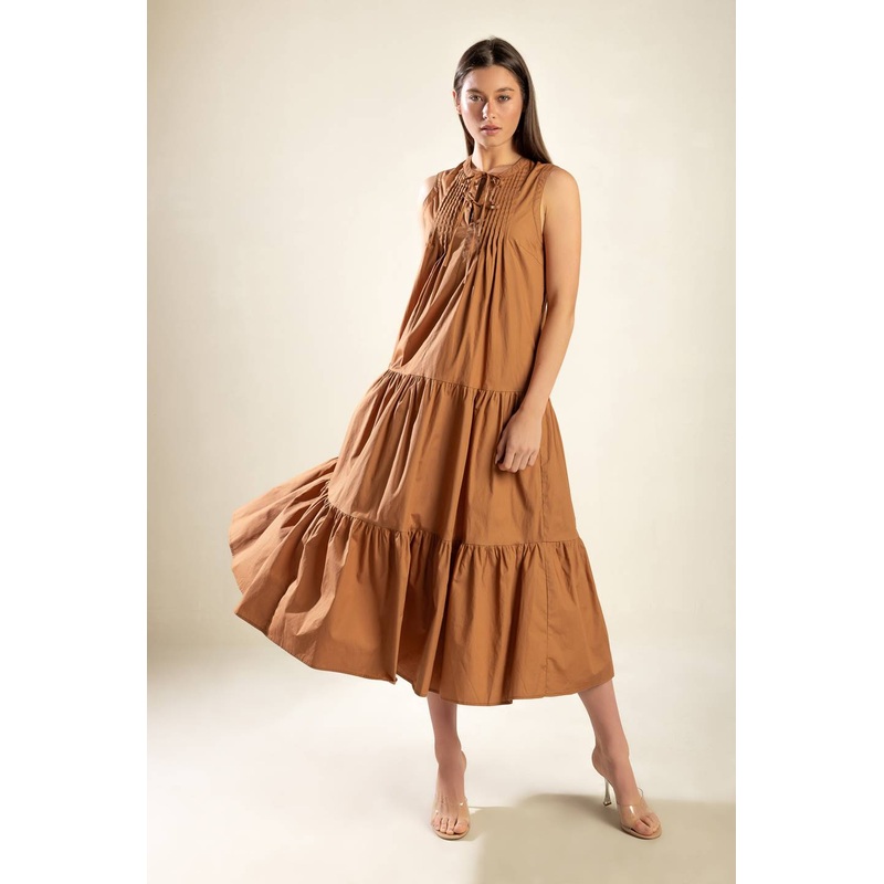 EVERYTHING I WANT WOVEN MIDI DRESS