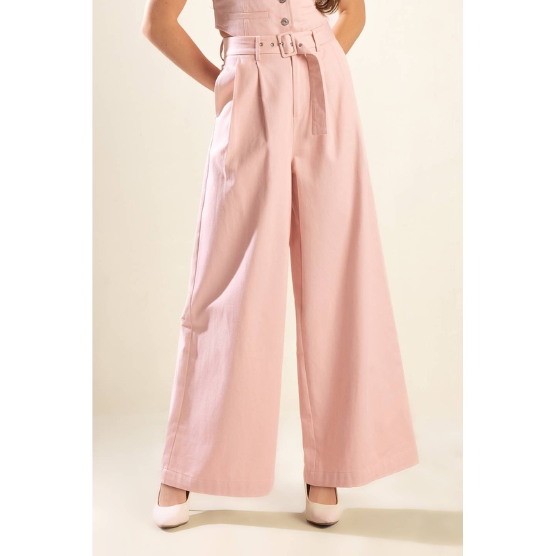 FIERCELY STUNNED WOVEN PANTS|PINK|S|M|L