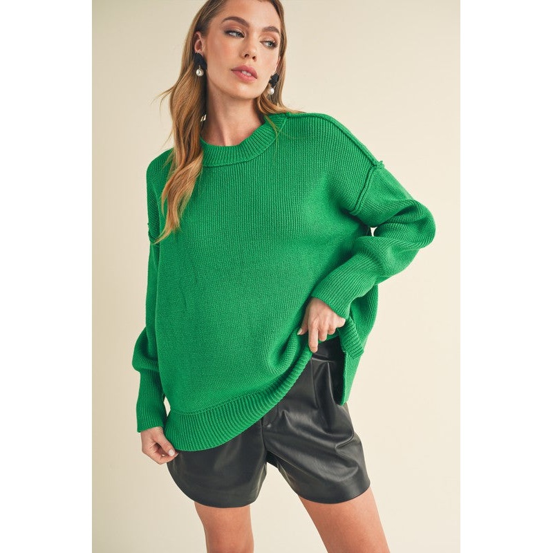 Ina Sweater|BLACK|HEATHER GRAY|IVORY|RED|COBALT|GREEN|PEARL|S