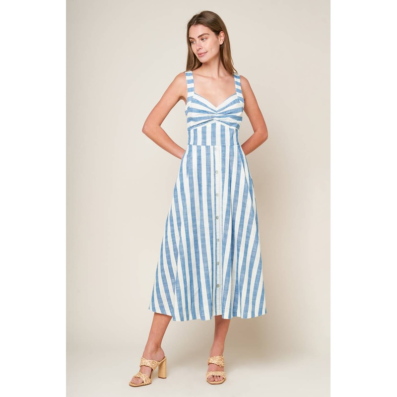 LUSH WITH LIFE WOVEN MIDI DRESS