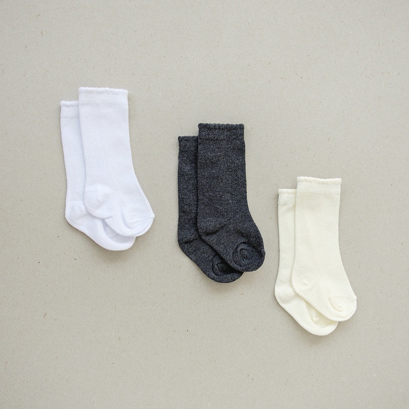 Mebie High Rise Socks|0-6M|6-12M|1-2Y|2-3Y|3-4Y|4Y|White|Cream|Charcoal