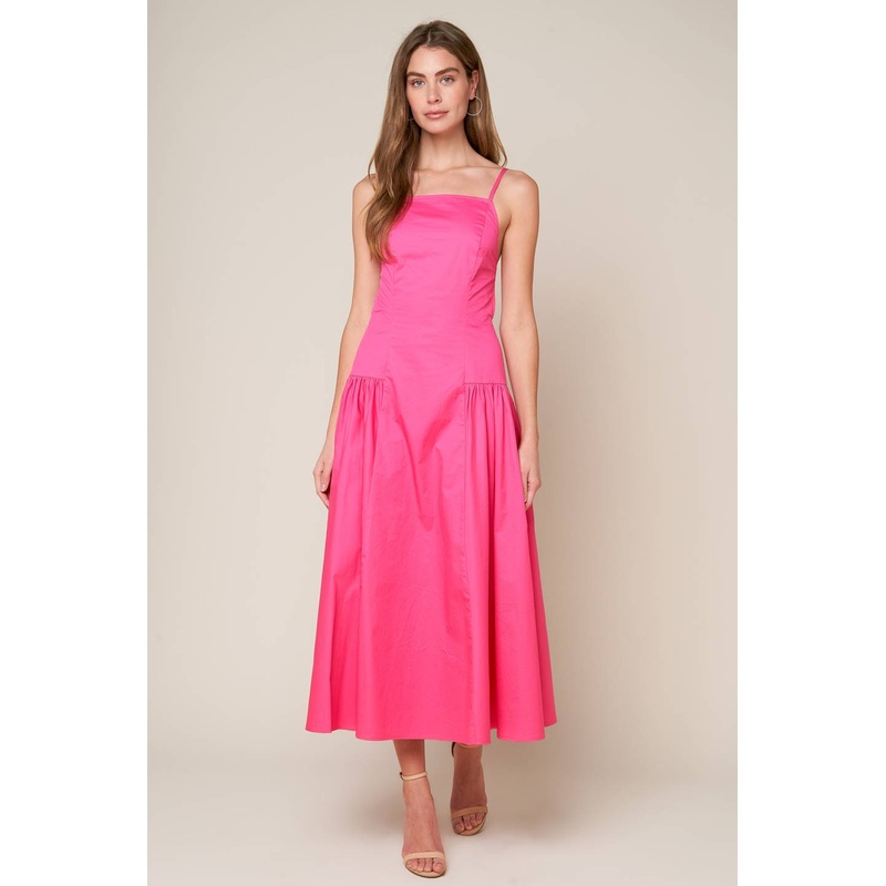 SLEEK ESSENCE WOVEN MIDI DRESS