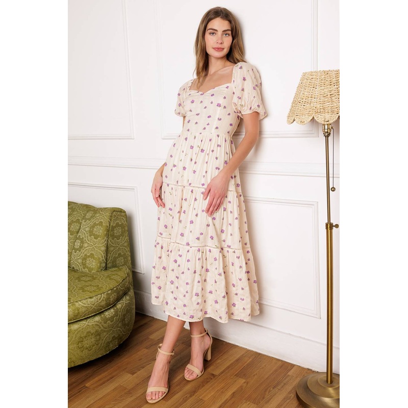 SUNSET GAZING WOVEN MIDI DRESS