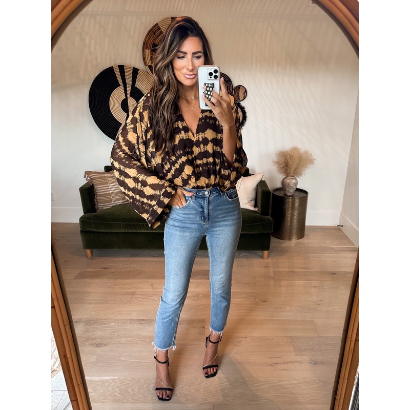 Ariana Kimono Sleeve Bodysuit – Radioactive