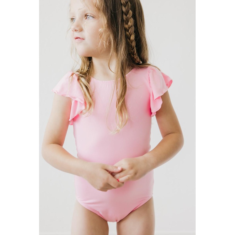 Bubblegum Pink S/S Flutter Sleeve Leotard