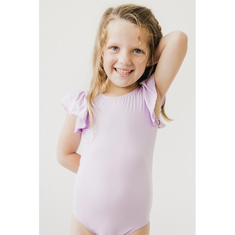 Lavender S/S Flutter Sleeve Leotard