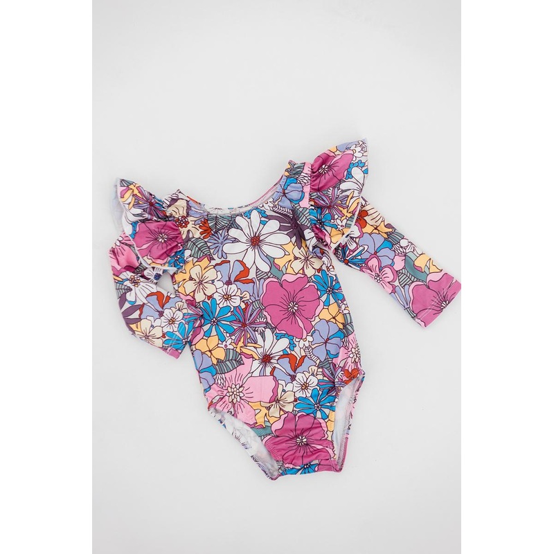 Mauve What’s Up Buttercup L/S Flutter Sleeve Leotard