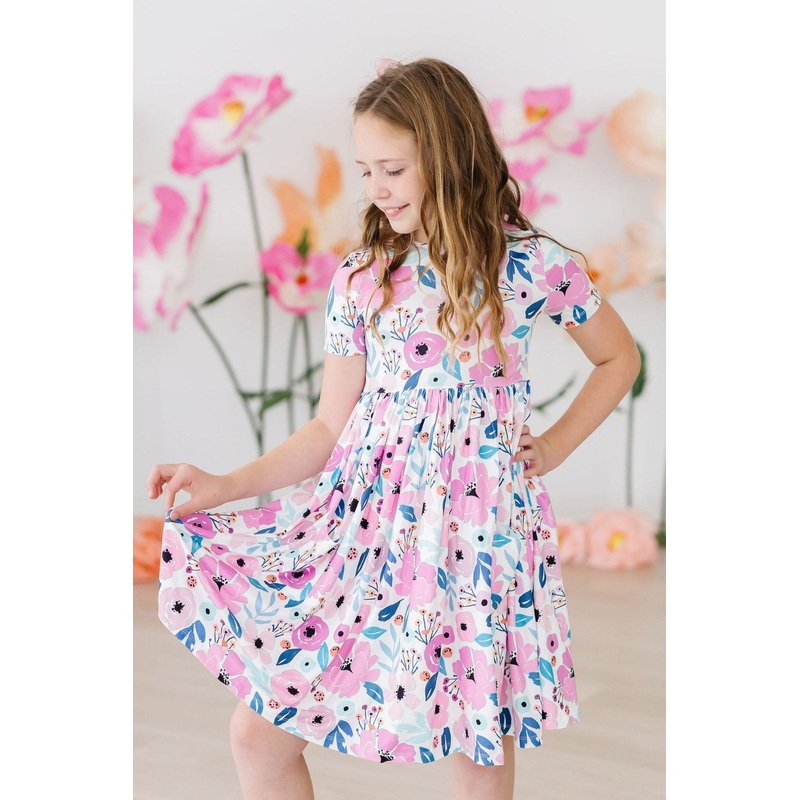 Pretty in Purple S/S Pocket Twirl Dress