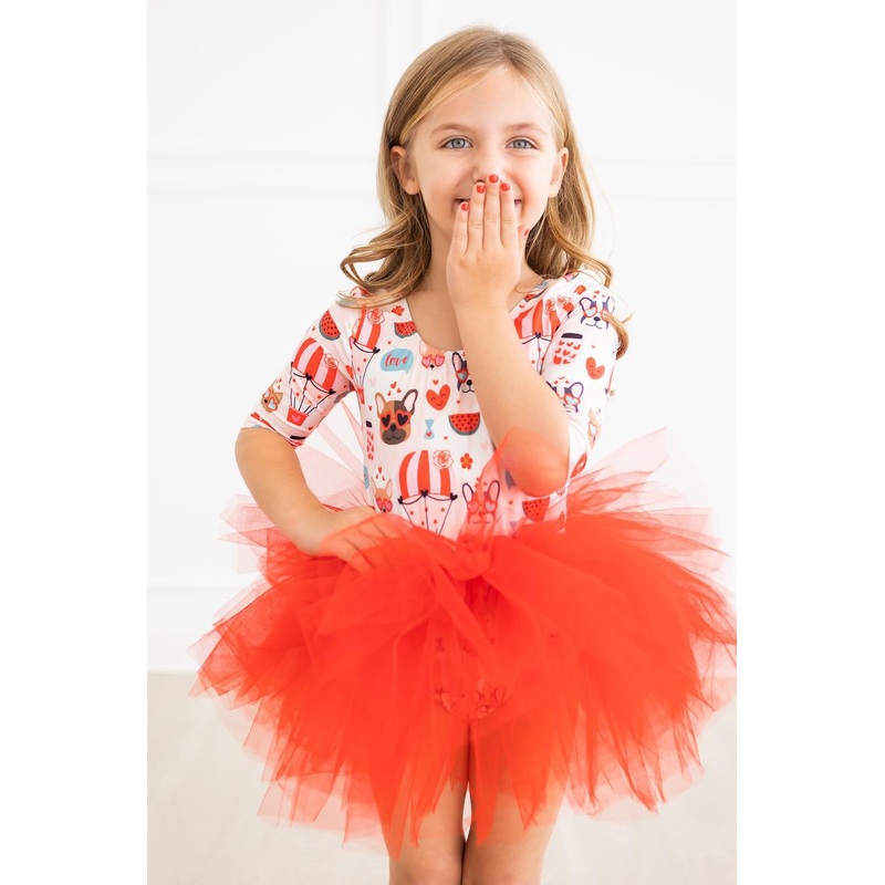 Puppy Love 3/4 Sleeve Tutu Leotard