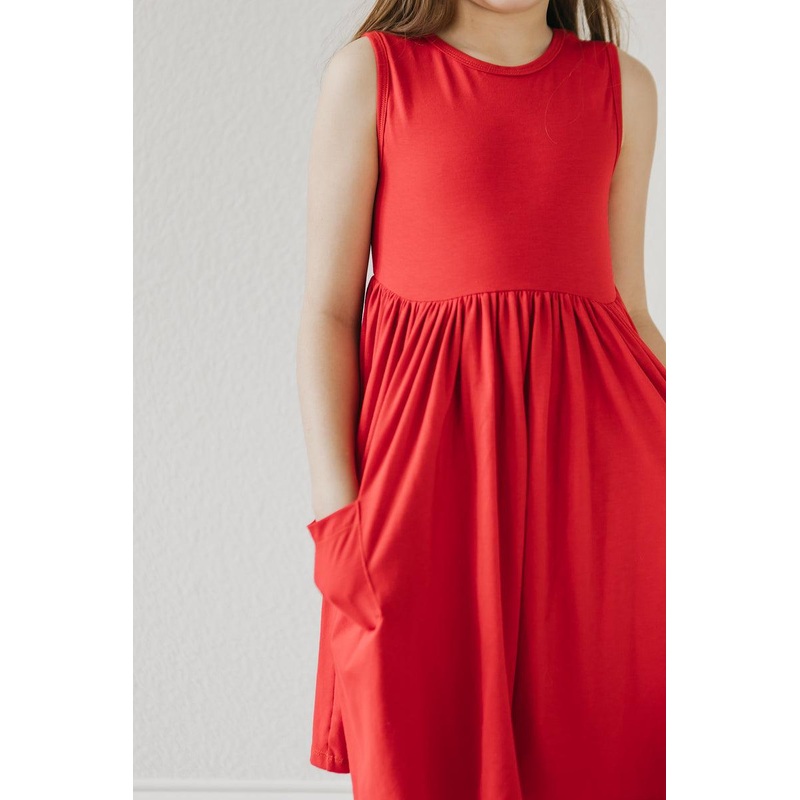 Red Tank Pocket Twirl Dress|6-12M|12-24M|2T|3T|4T|5/6|7/8|9/10