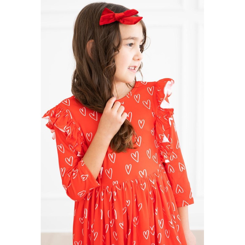 Roses are Red Ruffle Twirl Dress