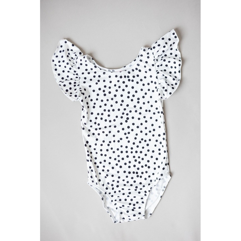 Scattered Dot S/S Flutter Sleeve Leotard