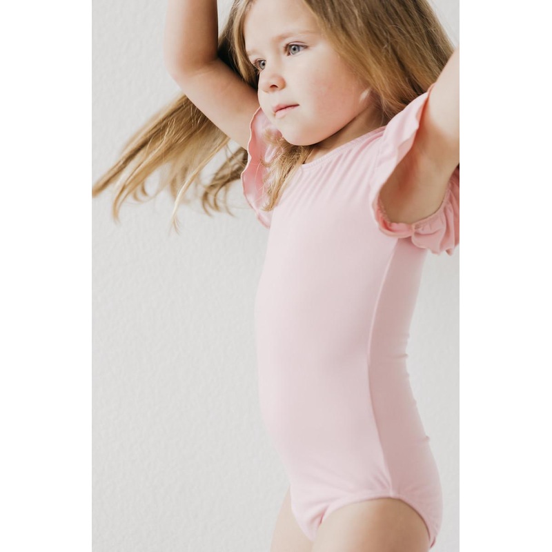 Vintage Pink S/S Flutter Sleeve Leotard