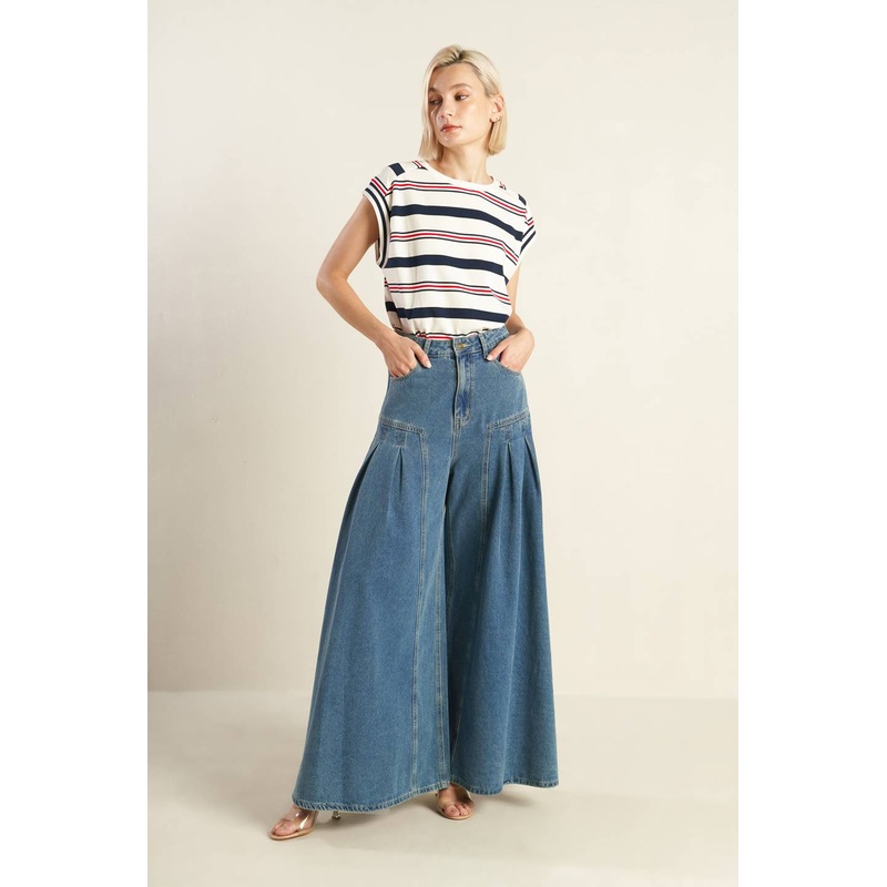 EFFORTLESS EDGE DENIM PANTS|MEDIUM DENIM|S|M|L