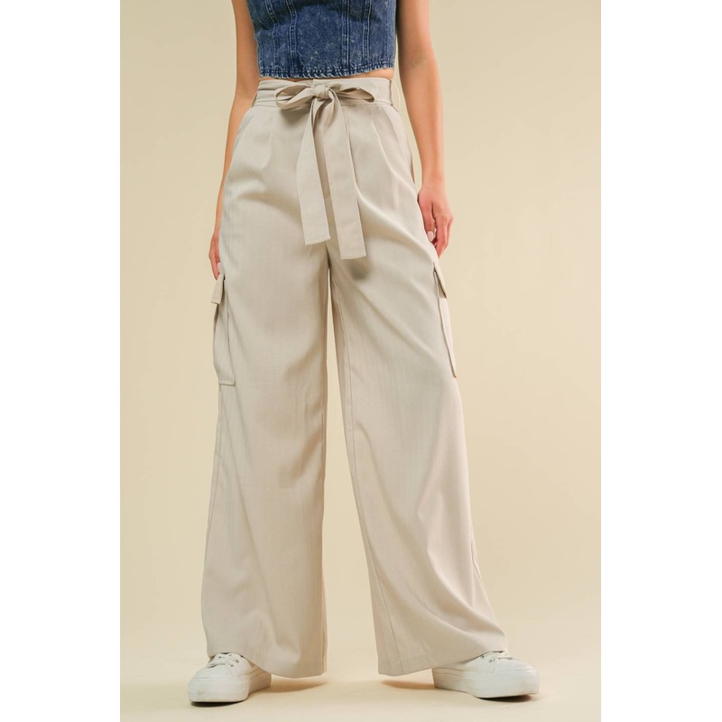 FOR THE LAST TIME WOVEN PANTS|KHAKI|S|M|L