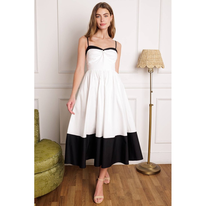 ISLAND HEARTBEAT WOVEN MIDI DRESS