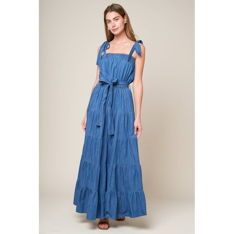 PRETTIEST BEHAVIOR CHAMBRAY MAXI DRESS