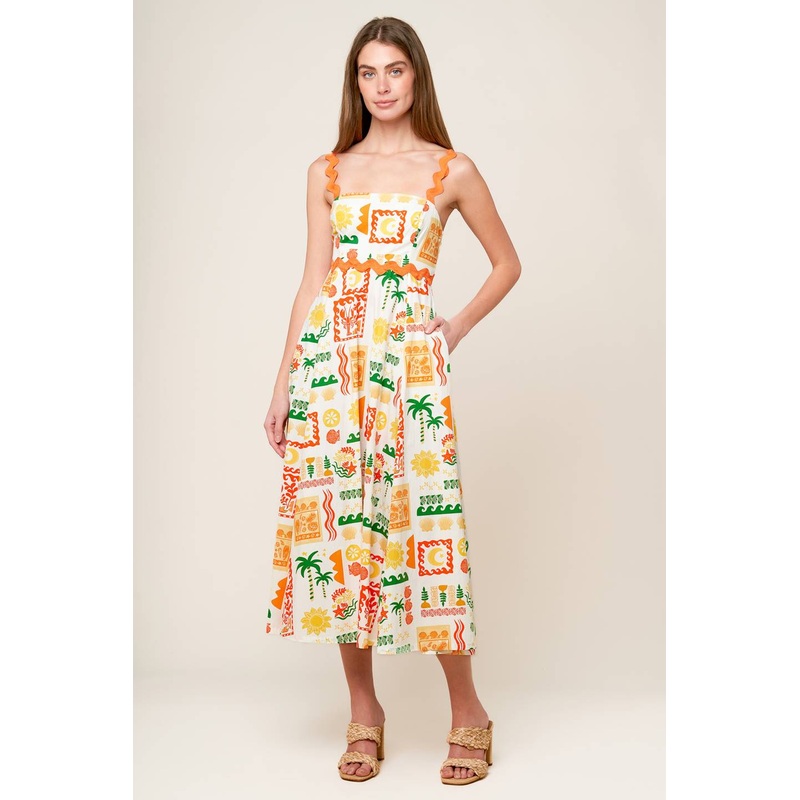 ROAMING AROUND WOVEN MIDI DRESS