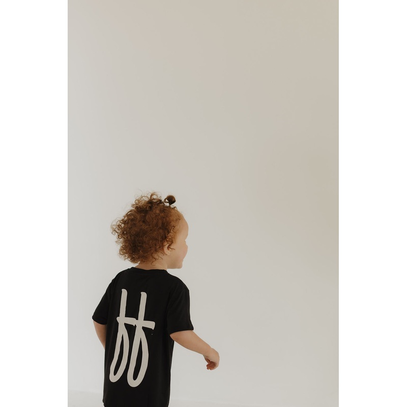 Toddler Short Sleeve Bamboo Lounge Set | Black ff Signature