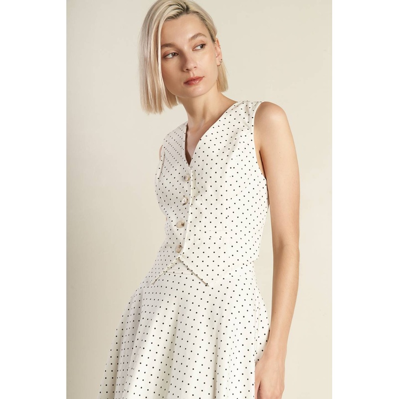 WALK WITH ME WOVEN VEST|WHITE/BLACK|S|M|L