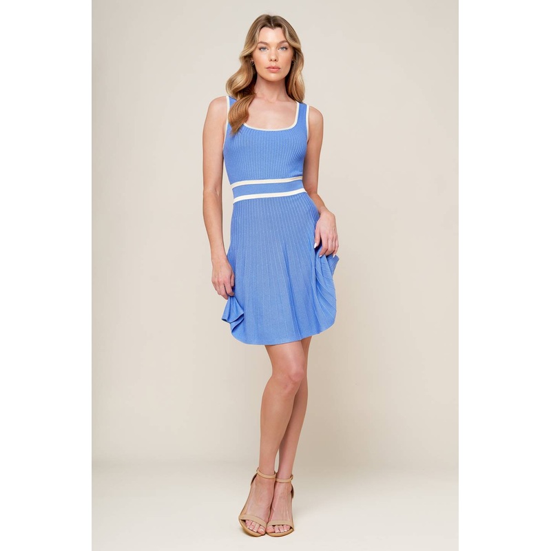 ENDLESSLY DARLING BLUE SWEATER MINI DRESS