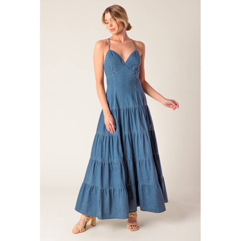 SUNDAY BEST CHAMBRAY MIDI DRESS