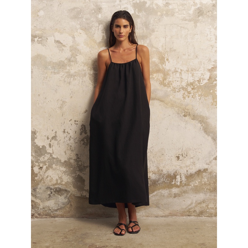 Bliss Flow Maxi Dress – Black|Black|S-M|M-L