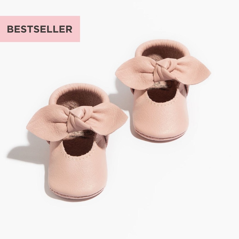 Blush Knotted Bow Baby Shoe|Soft Sole|Hard Sole|Newborn|1|2|3|4|5