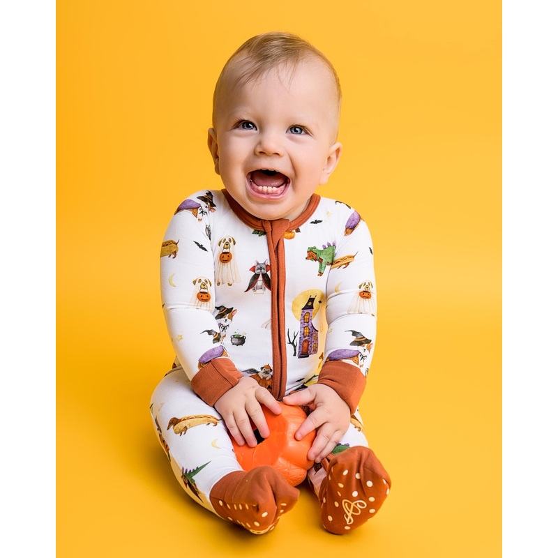 Howl-O-Ween (Dog) Romper|Preemie|Newborn|0-3M|3-6M|6-12M|12-18M|18-24M