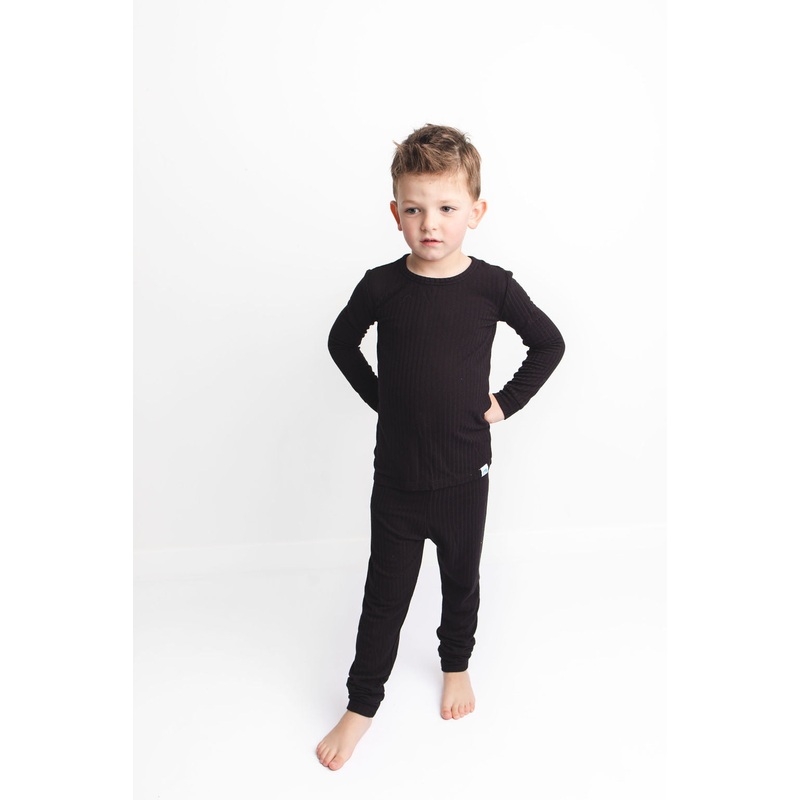 Midnight (Black) Ribbed Long Sleeve PJ’s BDLJ