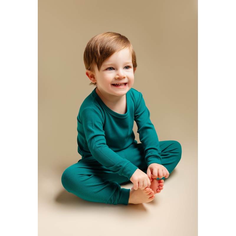The Real Teal Ribbed Long Sleeve PJ’s BDLJ