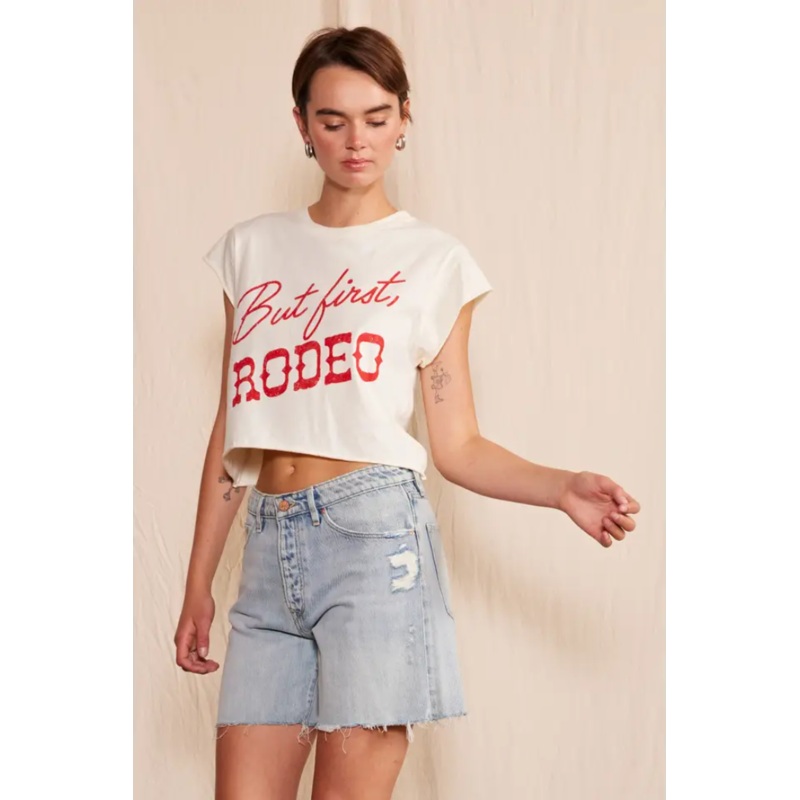 But First, Rodeo Cropped Tee|White|S|M|L