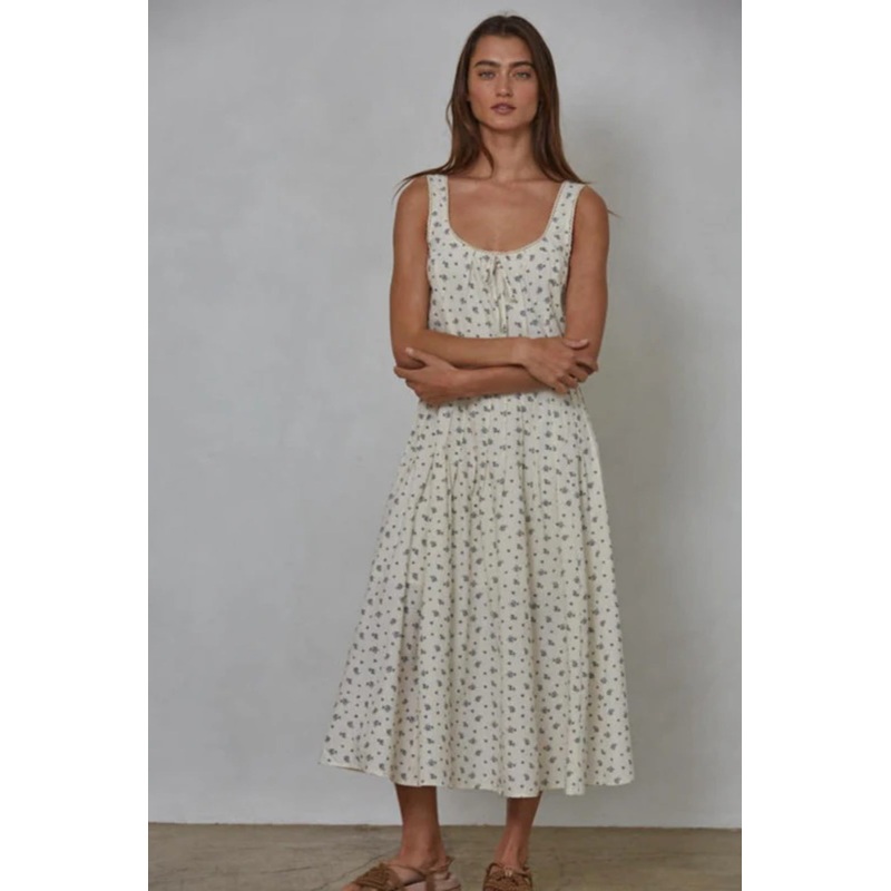 By Together Blue Floral Dress|White|L|M