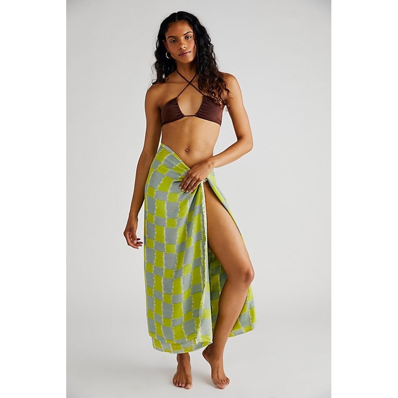Carnival Shimmer Ikat Sarong|Green|ONE_SIZE