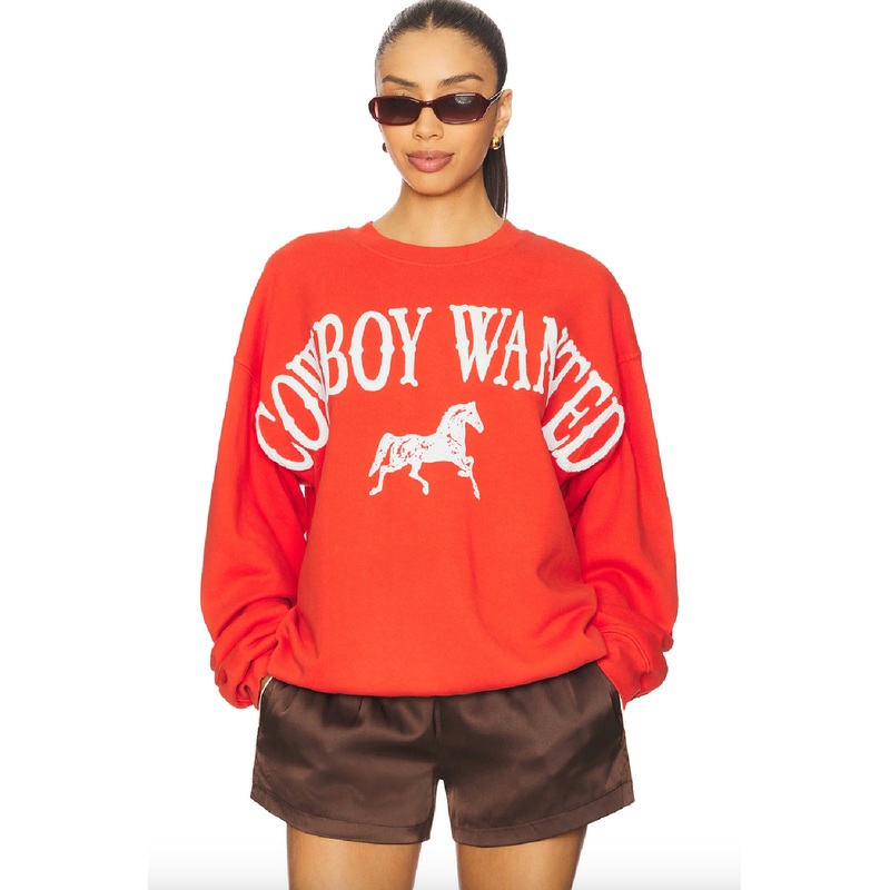 Cowboy Wanted Boyfriend Crew|Red|XS|S|M|L