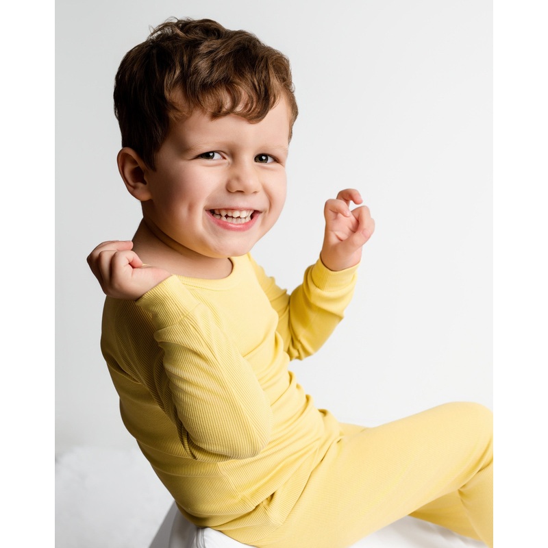 Lemon Meringue (Yellow) Ribbed Long Sleeve PJ’s BDLJ