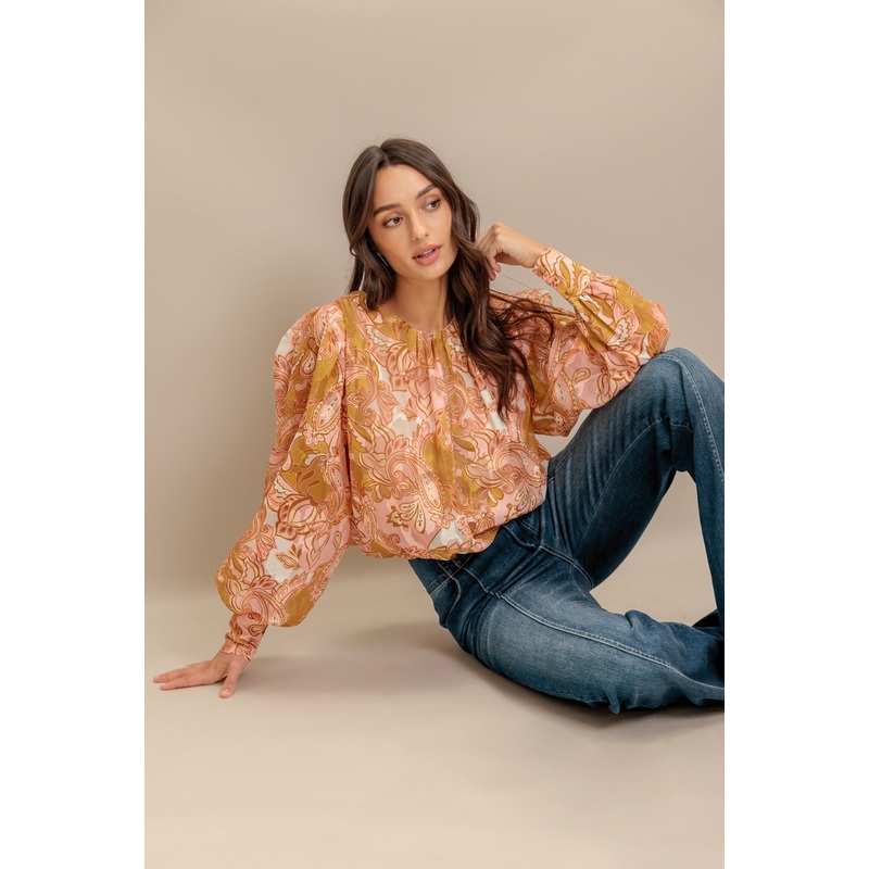 PAISLEY BREEZE  WOVEN JACQUARD TOP
