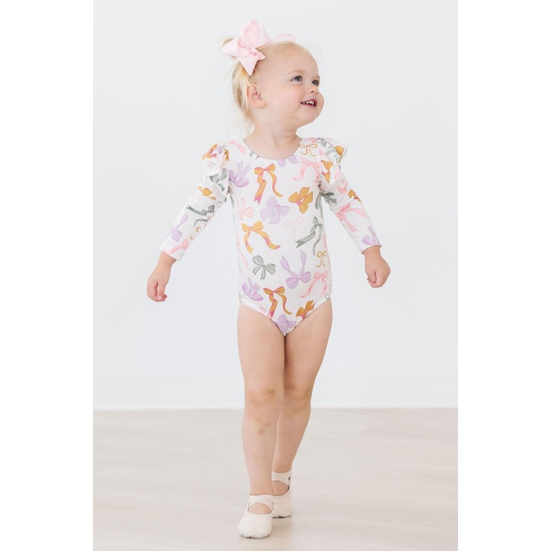 Boho Bows L/S Flutter Sleeve Leotard