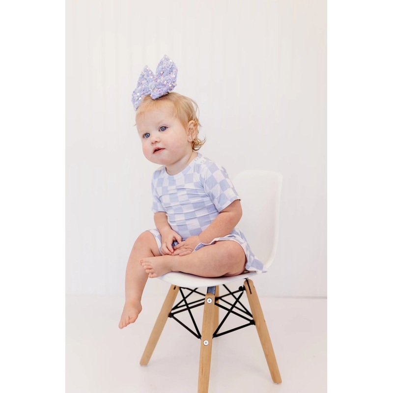 CLOUDY CHECKERS DREAM BODYSUIT DRESS