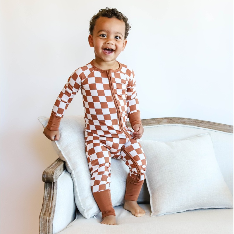 COPPER CHECKERS DREAM ROMPER|NB|0-3M|3-6M|6-12M|12-18M|18-24M|2T|3T