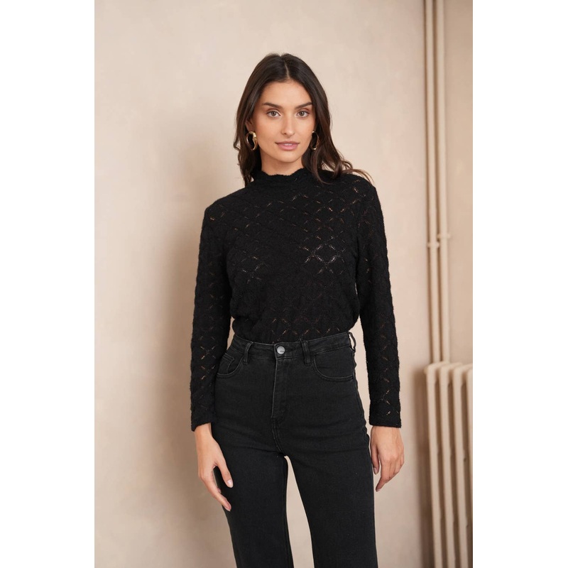 Openwork Pullover -Black|Small|Medium|Large