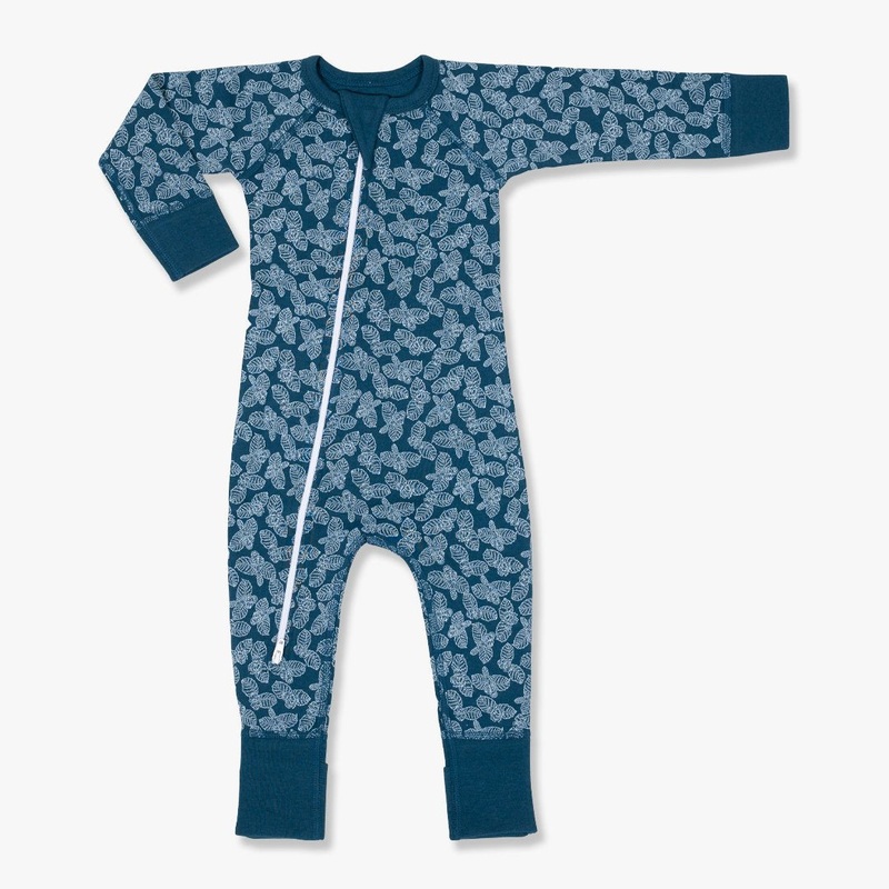 Reverse Hazelnut Zip Romper|0-3m|3-6m|6-12m|12-18m|18-24m|blue / white