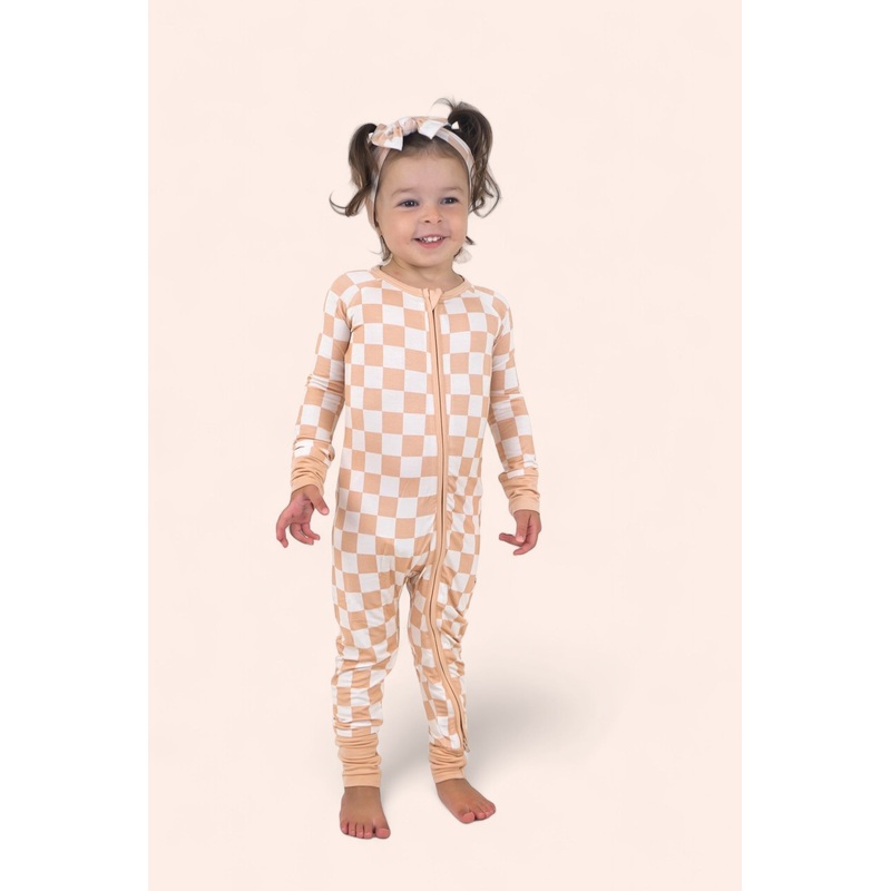 SANDY CHECKERS DREAM ROMPER|Preemie|NB|0-3M|3-6M|6-12M|12-18M|18-24M|2T|3T