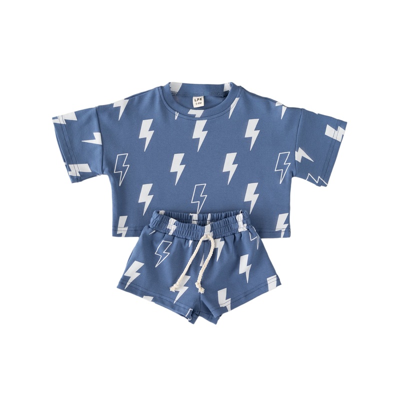 Shorts Set | Blue Bolts|0-3M|3-6M|6-12M|12-18M|18-24M|2T|3T|4T|5T|6-7Y|8-9Y